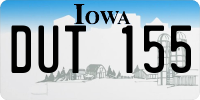 IA license plate DUT155