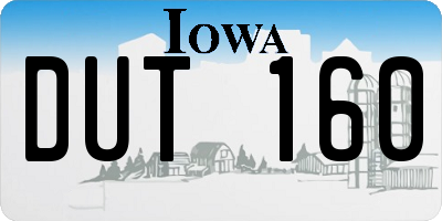 IA license plate DUT160