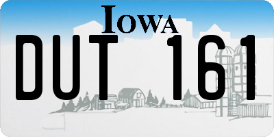 IA license plate DUT161