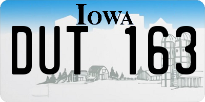 IA license plate DUT163