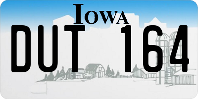 IA license plate DUT164