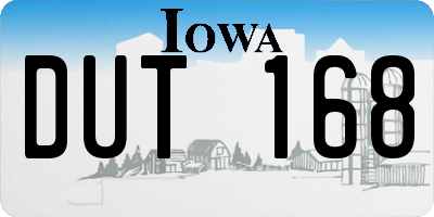 IA license plate DUT168