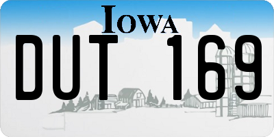 IA license plate DUT169