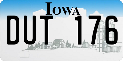 IA license plate DUT176