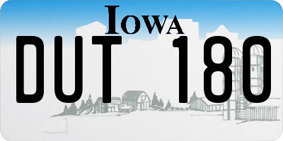 IA license plate DUT180