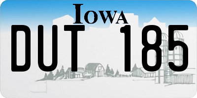 IA license plate DUT185