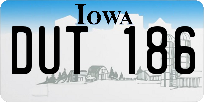 IA license plate DUT186