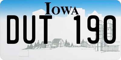 IA license plate DUT190