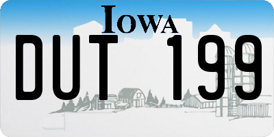 IA license plate DUT199