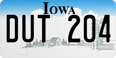 IA license plate DUT204