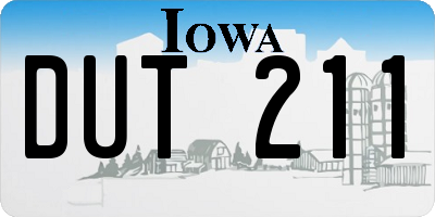 IA license plate DUT211