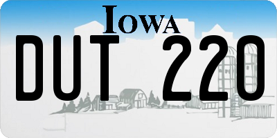 IA license plate DUT220
