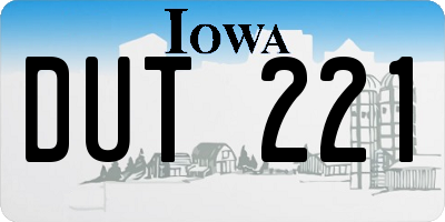 IA license plate DUT221