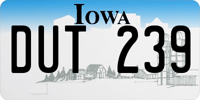 IA license plate DUT239