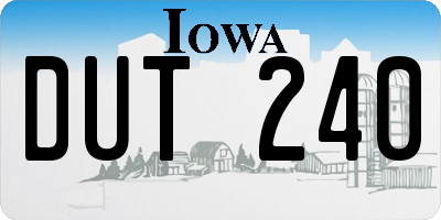 IA license plate DUT240