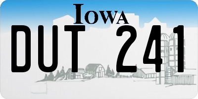 IA license plate DUT241