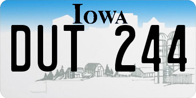 IA license plate DUT244