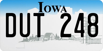 IA license plate DUT248