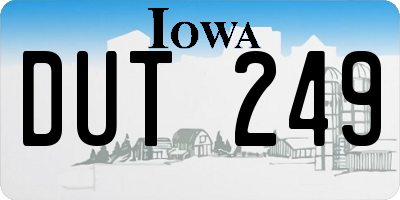 IA license plate DUT249
