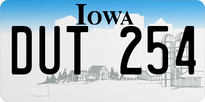 IA license plate DUT254