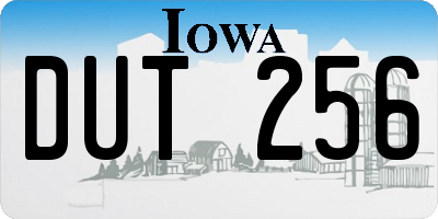 IA license plate DUT256