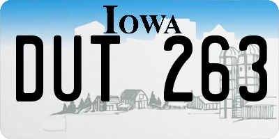 IA license plate DUT263