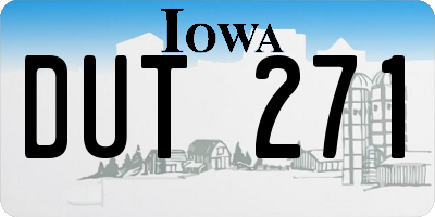 IA license plate DUT271