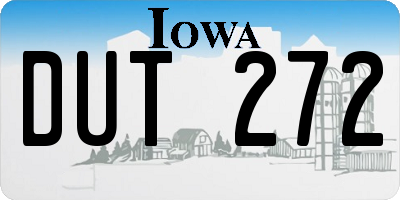 IA license plate DUT272