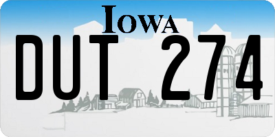 IA license plate DUT274