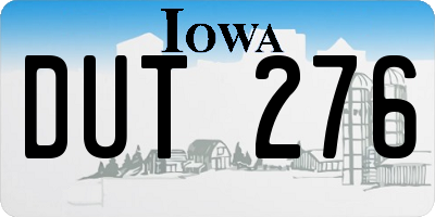 IA license plate DUT276