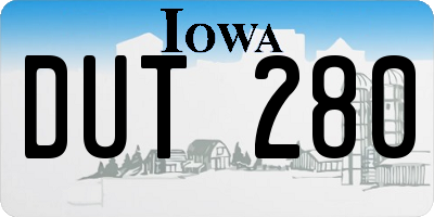 IA license plate DUT280
