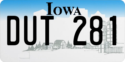 IA license plate DUT281
