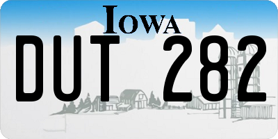 IA license plate DUT282