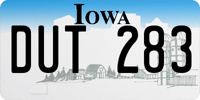 IA license plate DUT283