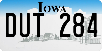 IA license plate DUT284