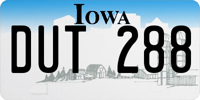 IA license plate DUT288