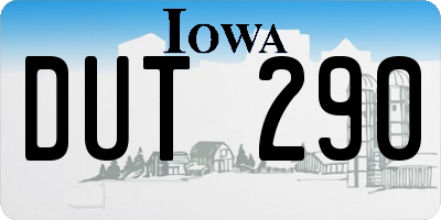 IA license plate DUT290
