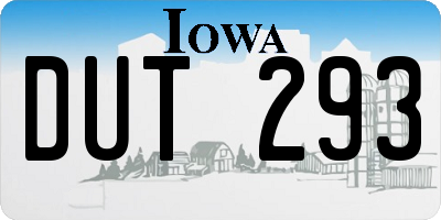 IA license plate DUT293