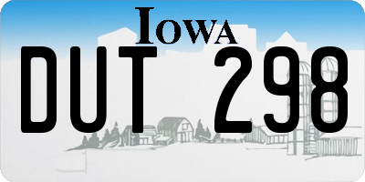 IA license plate DUT298