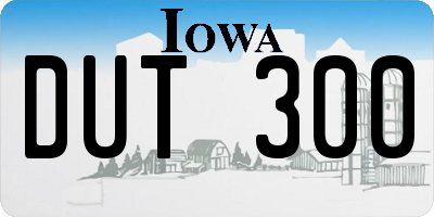 IA license plate DUT300