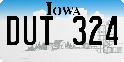 IA license plate DUT324