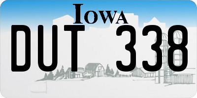 IA license plate DUT338