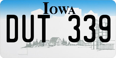 IA license plate DUT339