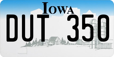 IA license plate DUT350