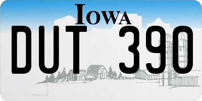 IA license plate DUT390