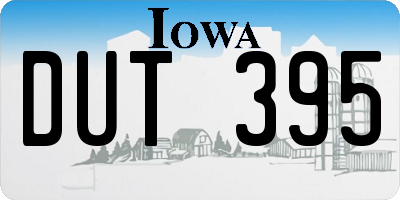 IA license plate DUT395