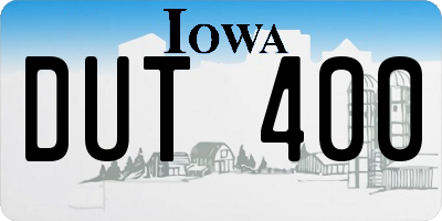 IA license plate DUT400
