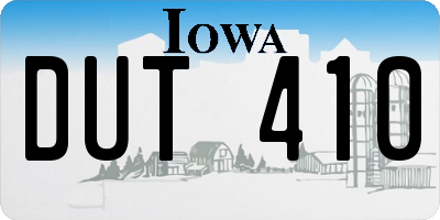IA license plate DUT410