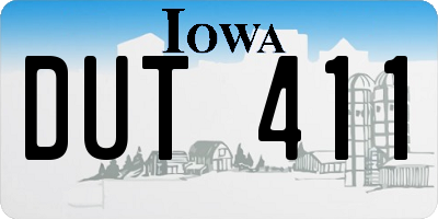 IA license plate DUT411