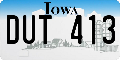 IA license plate DUT413